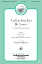 And Let Our Joys Be Known SATB choral sheet music cover